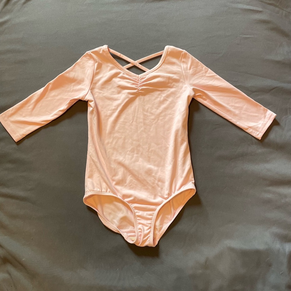 Kids Pink Long Sleeve Dance Leotard